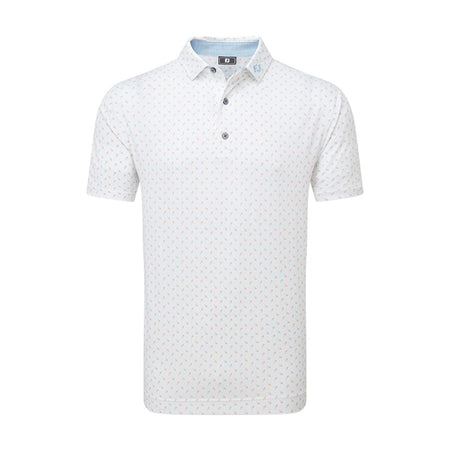 FOOTJOY Flower Bud Foulard Lisle Men's Polo (White)