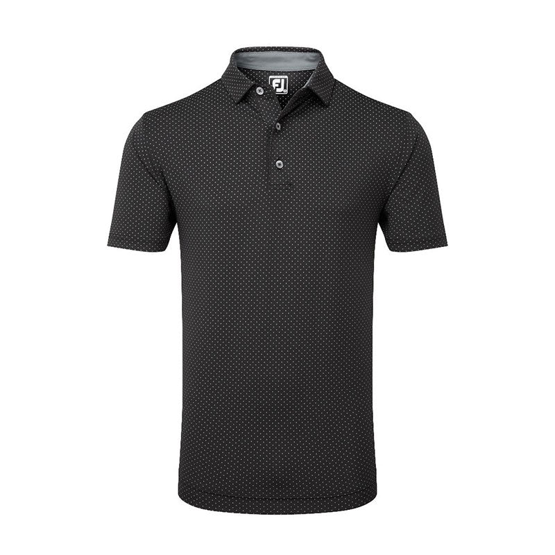 FOOTJOY Stretch Lisle Dot Print Men's Polo (Black)