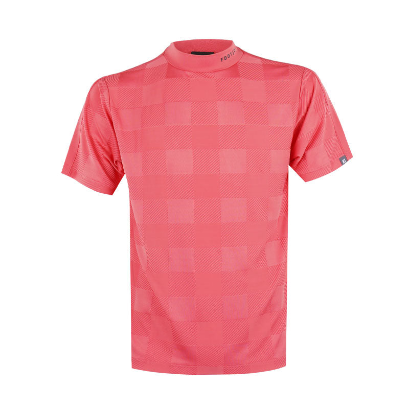 FOOTJOY Checkered Jacquard Men's Mock Shirt (Red)