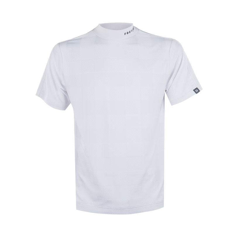 FOOTJOY Checkered Jacquard Men's Mock Shirt (White)