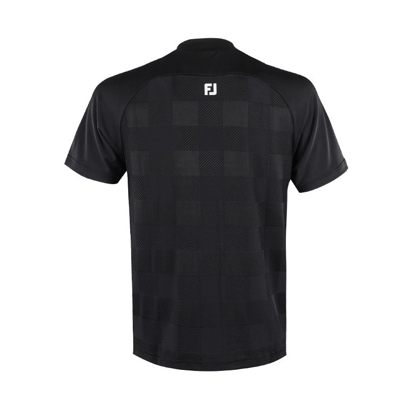 FOOTJOY Checkered Jacquard Men's Mock Shirt (Black)