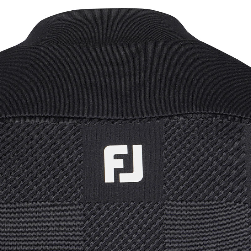 FOOTJOY Checkered Jacquard Men's Mock Shirt (Black)