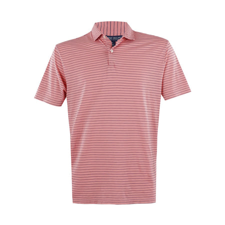 PETER MILLAR Journeyman Stripe Men's Polo (Pink Crepe)