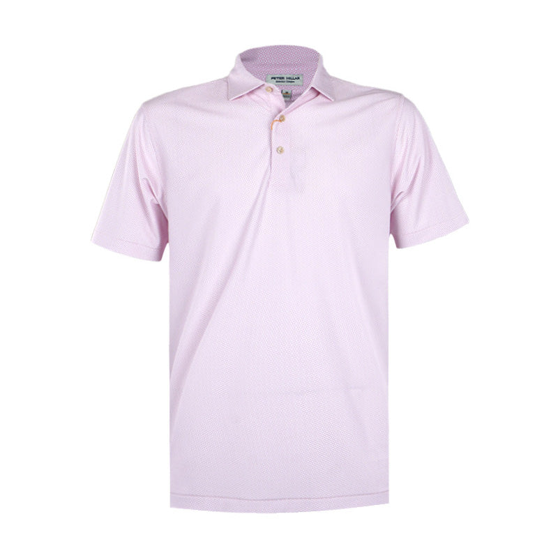 PETER MILLAR Costa Geo Men's Performance Mesh Polo (Pink Vale)