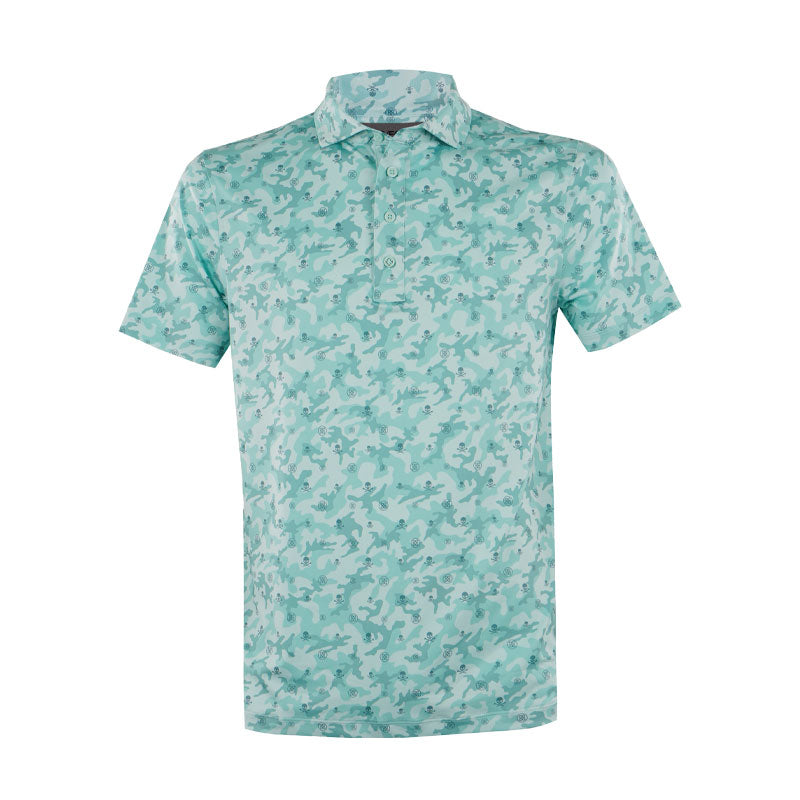 GFORE Mapped Icon Tech Men's Jersey Polo (Menthol)