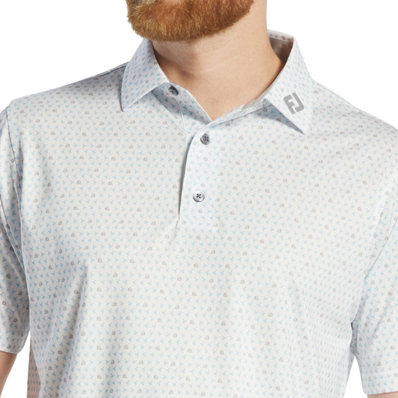 FOOTJOY Flying Wasp Lisle Men?s Polo (White)