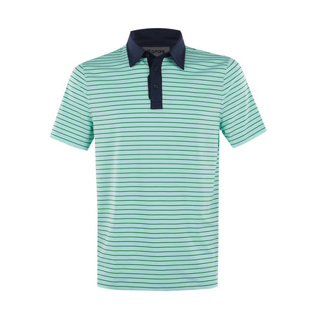 GFORE Feeder Stripe Men's Tech Jersey Polo (Menthol)