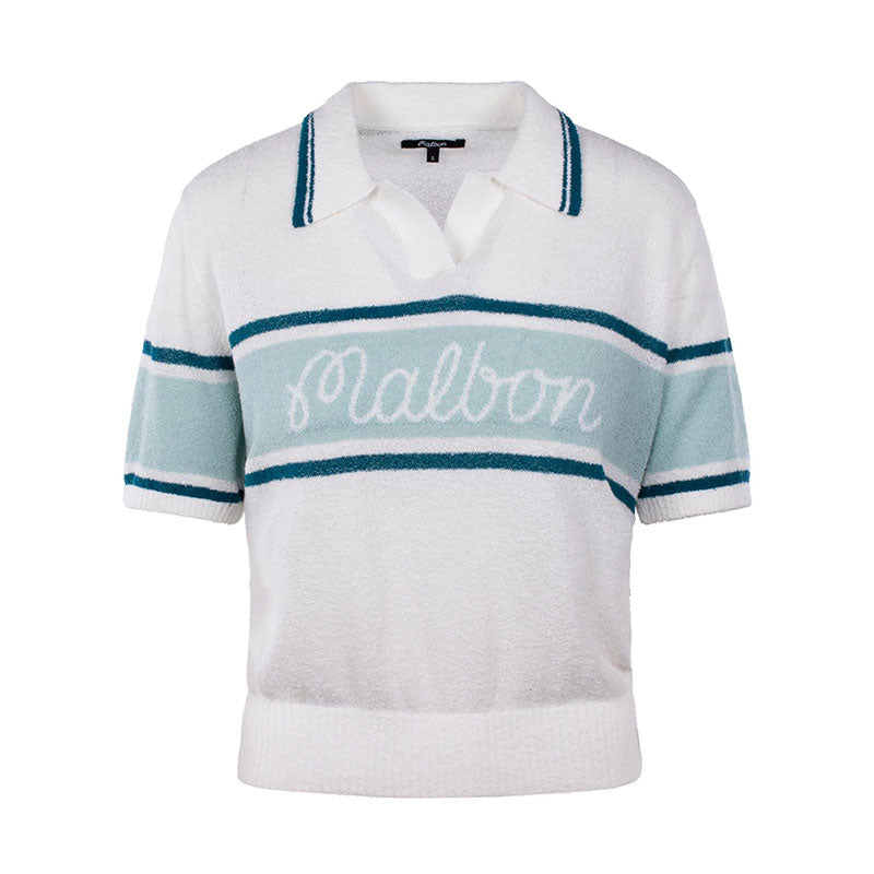 MALBON GOLF Jade Women's Polo Sweater (White)
