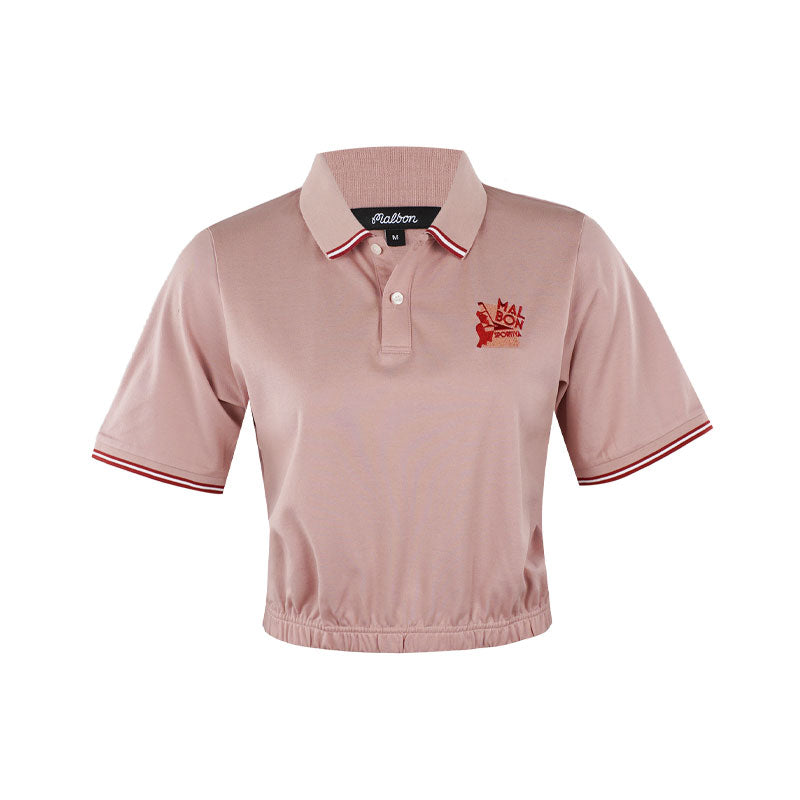 MALBON GOLF Gigi Women's Cropped Polo (Rose)