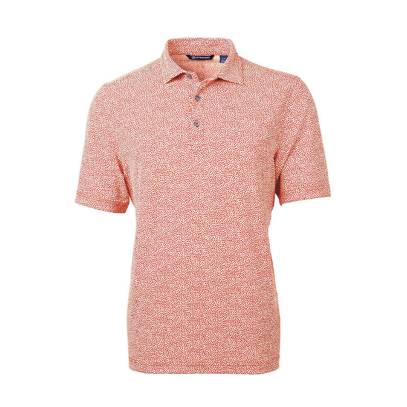 CUTTER & BUCK Virtue Eco Pique Botanical Print Men's Polo (Orange)