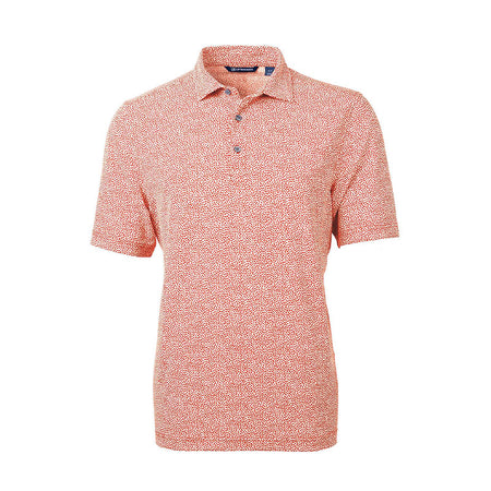 CUTTER & BUCK Virtue Eco Pique Botanical Print Men's Polo (Orange)