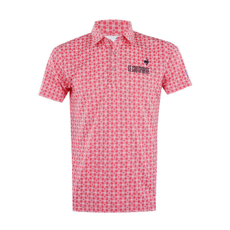 LE COQ SPORTIF GOLF Monogram Jacquard Men's Polo (Pink)