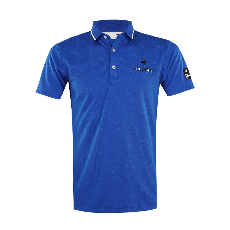 LE COQ SPORTIF GOLF Mondarian Graphic Jacquard Men's Polo (Blue)