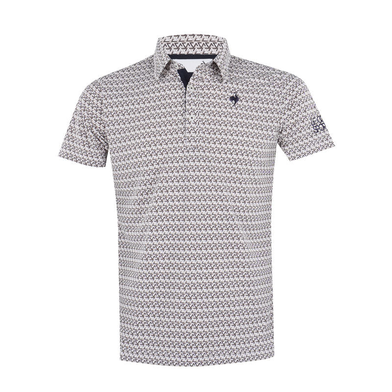 LE COQ SPORTIF GOLF Triangle Petite Men's Polo (Grey)