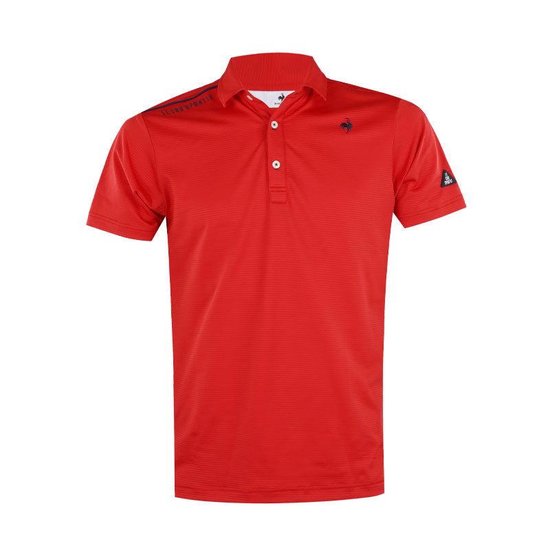 LE COQ SPORTIF GOLF Stripe Men's Polo (Red)