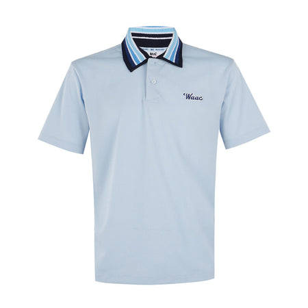 WAAC Color Block Palm Tree Men's Polo (Light Blue)