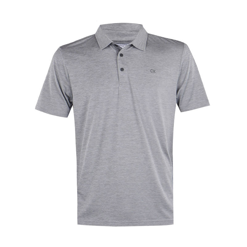 CALVIN KLEIN Hartford Mini Stripe Men's Polo (Silver)