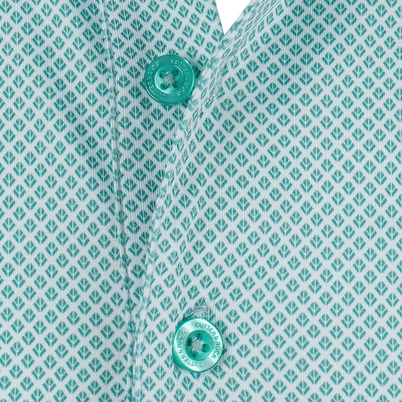 CUTTER & BUCK Geometric Print Men's Polo (Green)