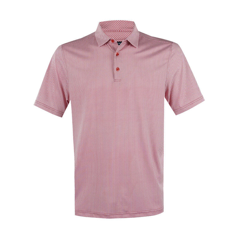CUTTER & BUCK Geometric Print Men's Polo (Cardinal Red)