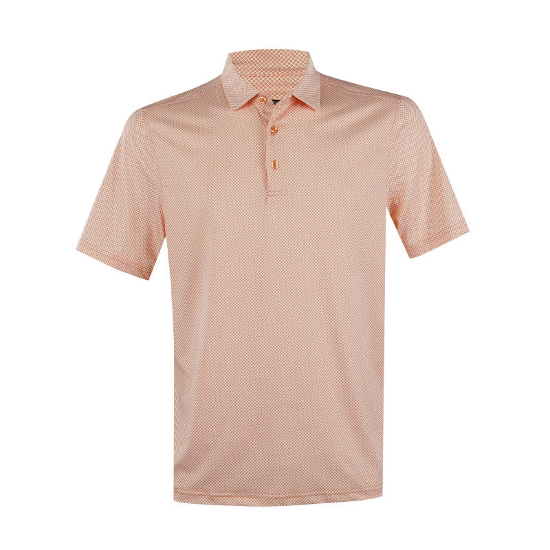 CUTTER & BUCK Geometric Print Men's Polo (Orange)