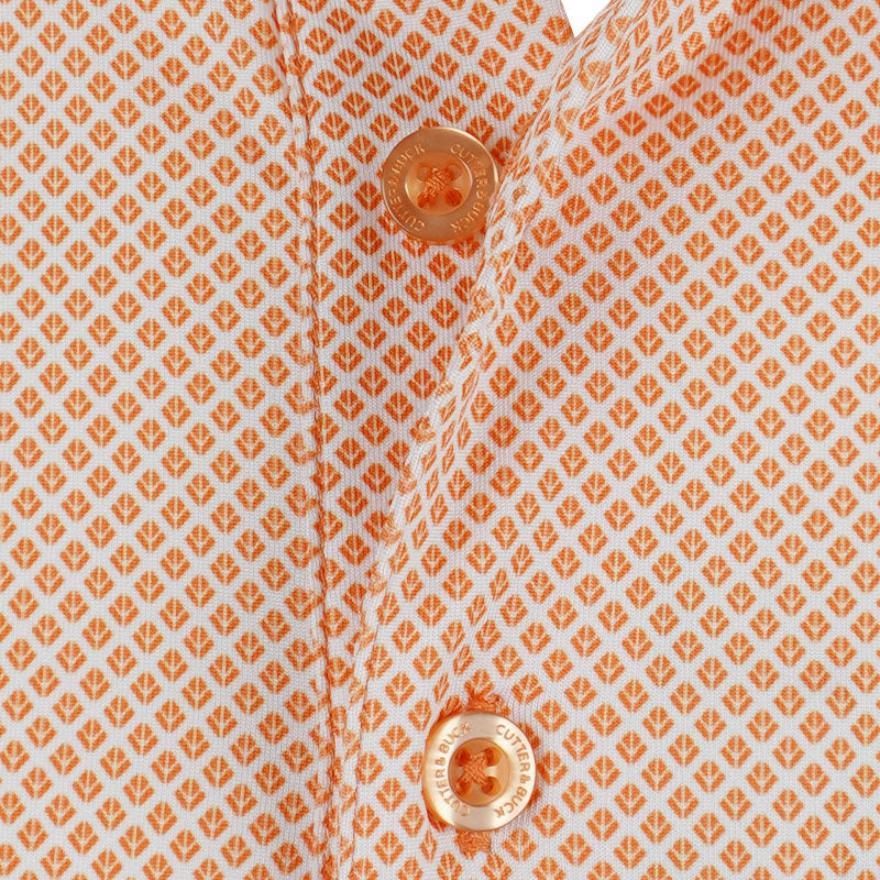 CUTTER & BUCK Geometric Print Men's Polo (Orange)