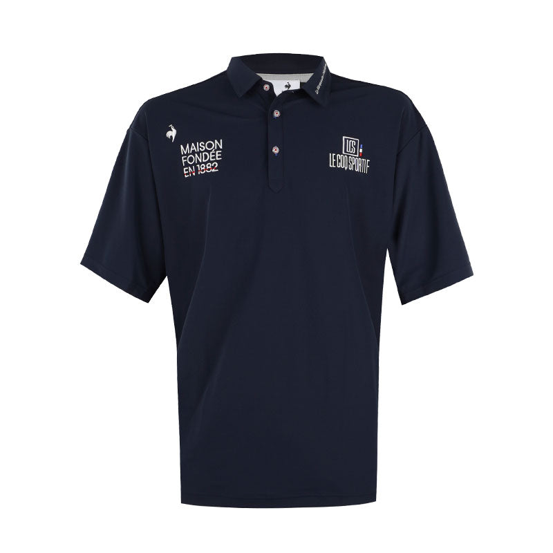 LE COQ SPORTIF GOLF Classic Plain Men's Polo (Navy)