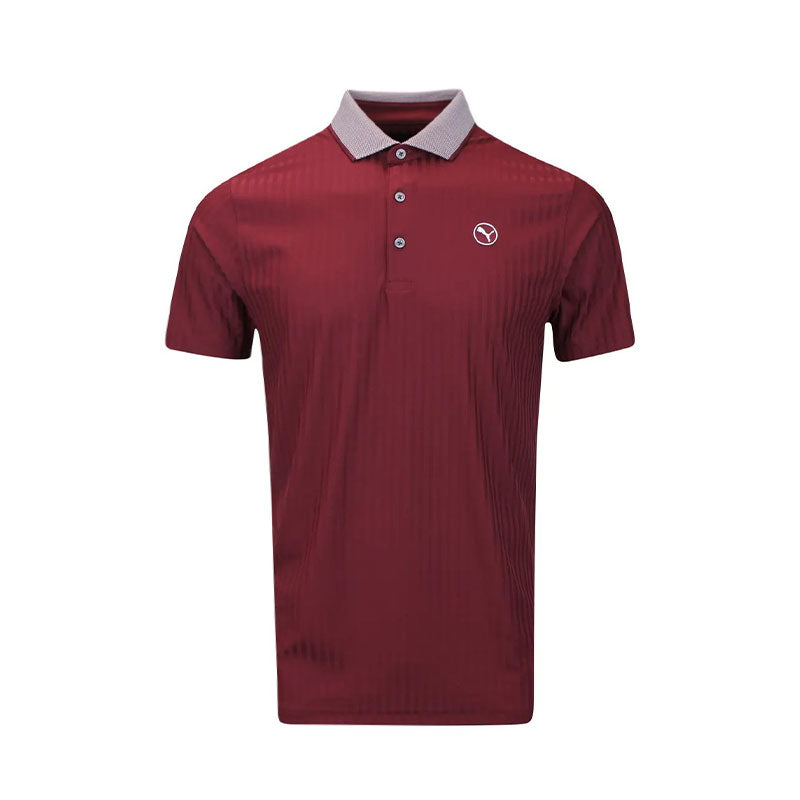 PUMA MATTR Stripe Jacquard Men's Polo (Ruby Shimmer)