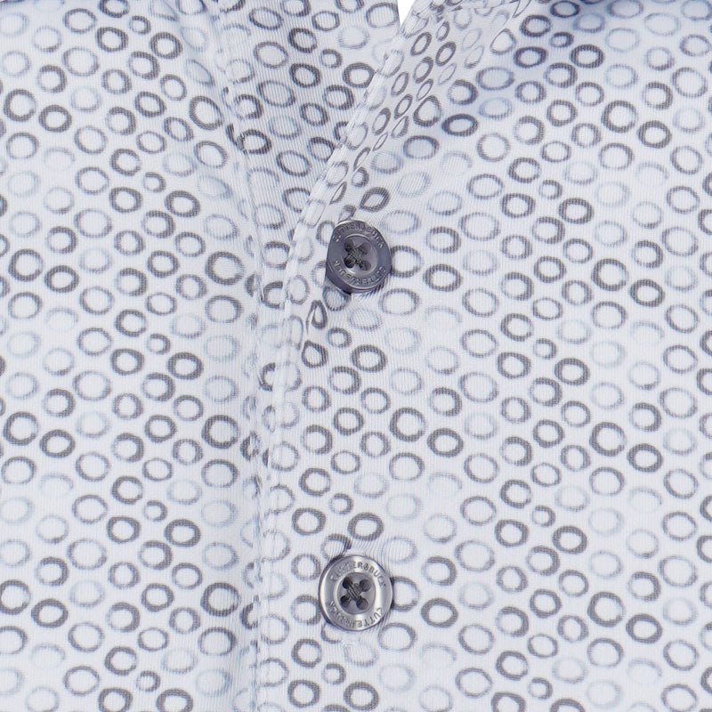 CUTTER & BUCK Poly Circle Print Men's Polo (Grey)