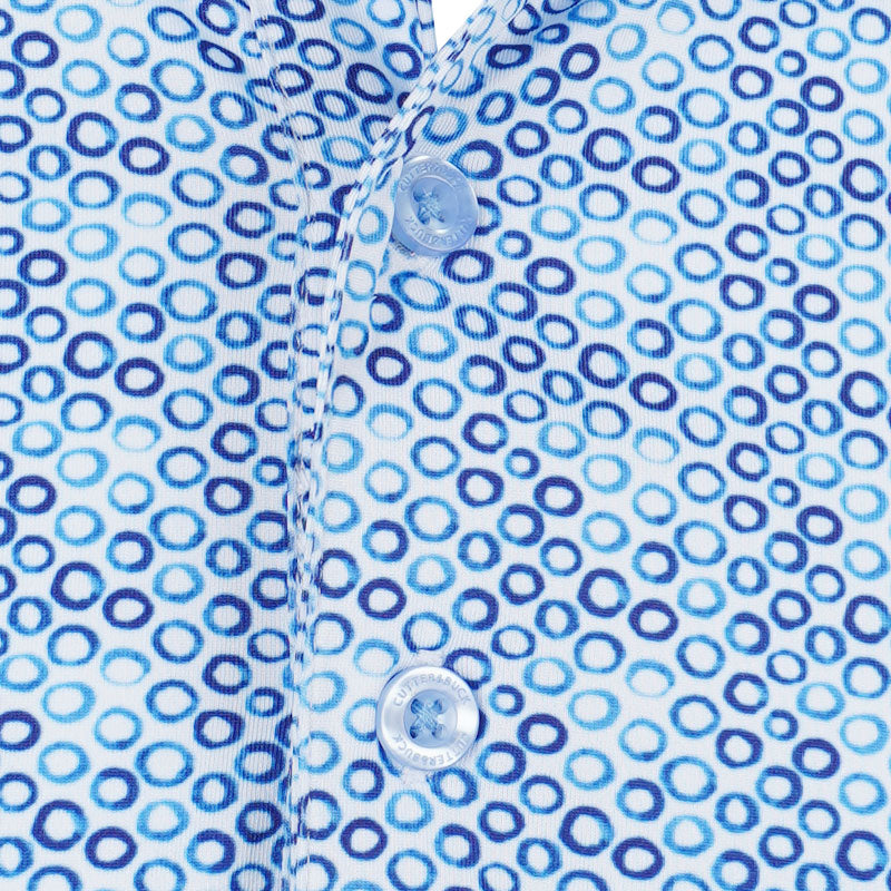 CUTTER & BUCK Poly Circle Print Men's Polo (Navy Blue)
