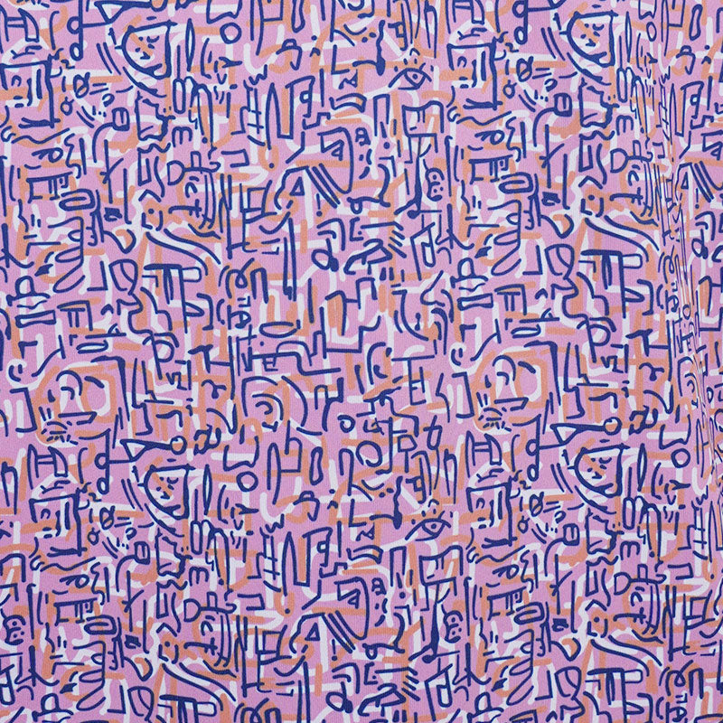 CUTTER & BUCK Poly Squiggle Print Men's Polo (Pink)