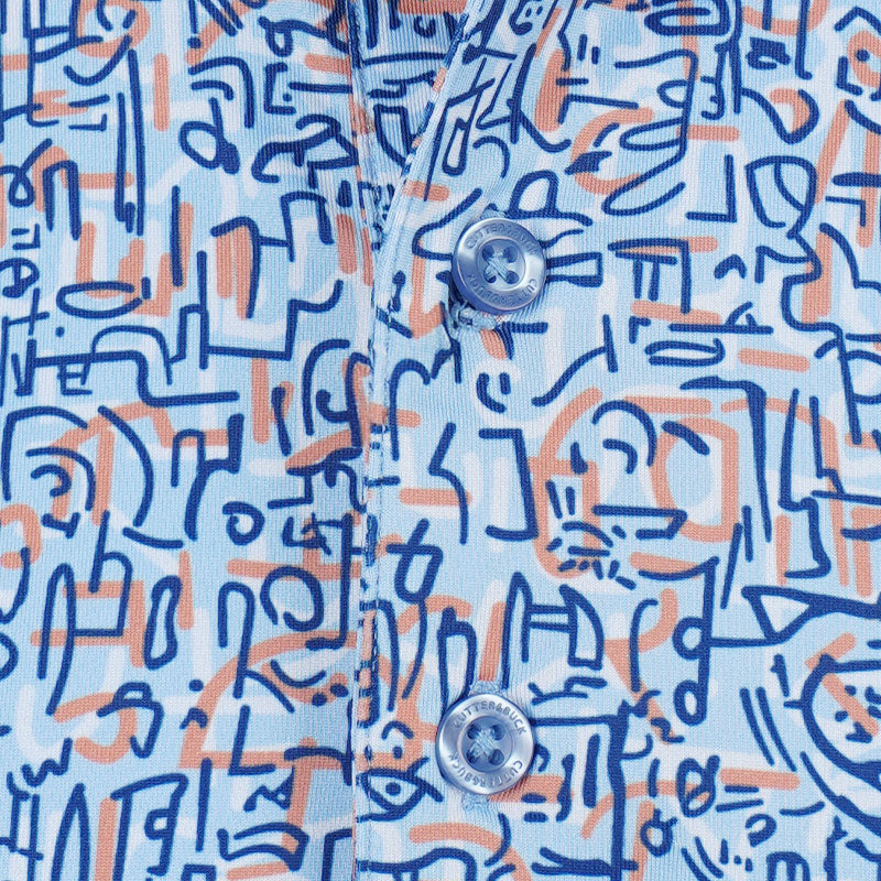 CUTTER & BUCK Poly Squiggle Print Men's Polo (Atlas)