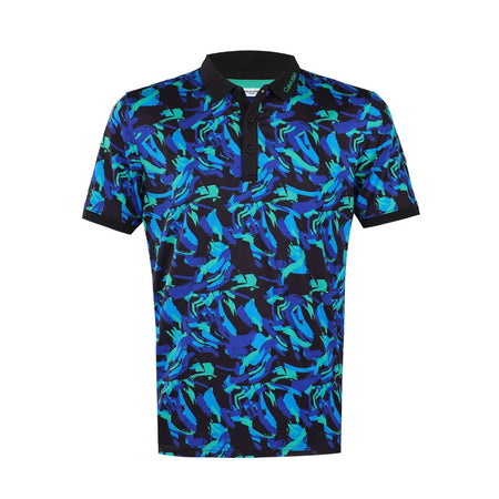 CALVIN KLEIN Brushstroke Print Men's Polo (Blue)