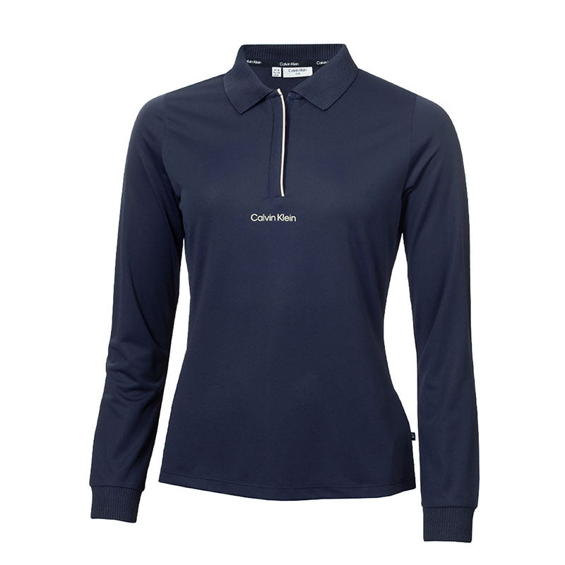 CALVIN KLEIN Mila Women's Long Sleeve Polo (Navy)