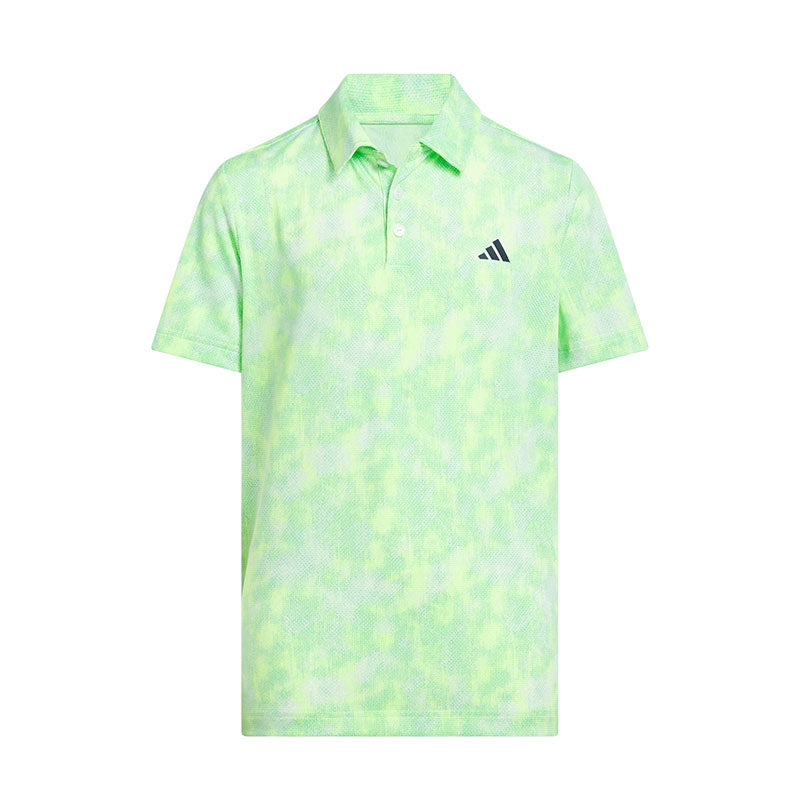 ADIDAS Performance Textured Print Boy's Polo (Lime)