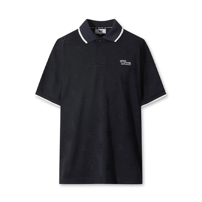 WAAC Men's Jacquard Polo (Dark Navy)