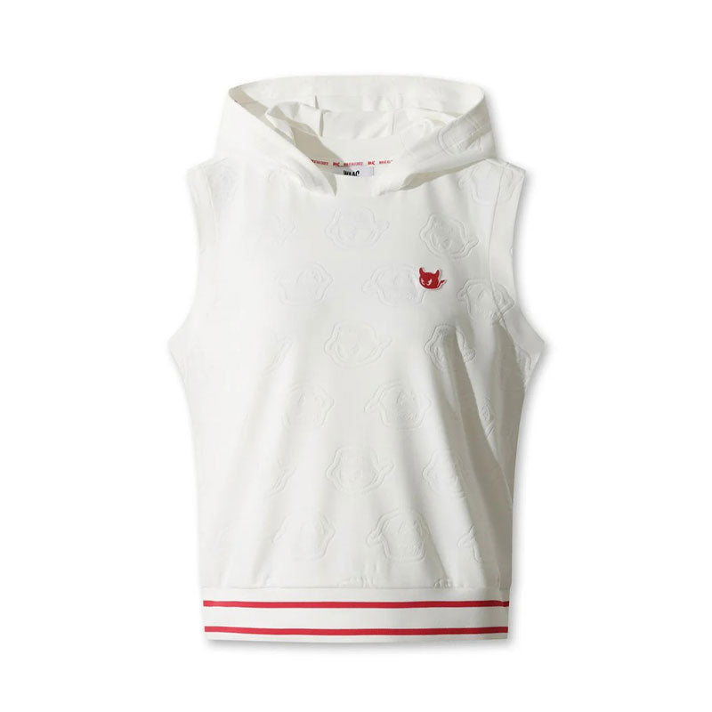 WAAC Waacky Jacquard Women's Sleeveless Hoodie (White)