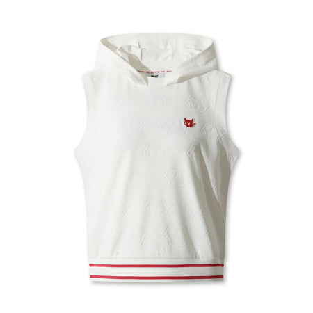 WAAC Waacky Jacquard Women's Sleeveless Hoodie (White)