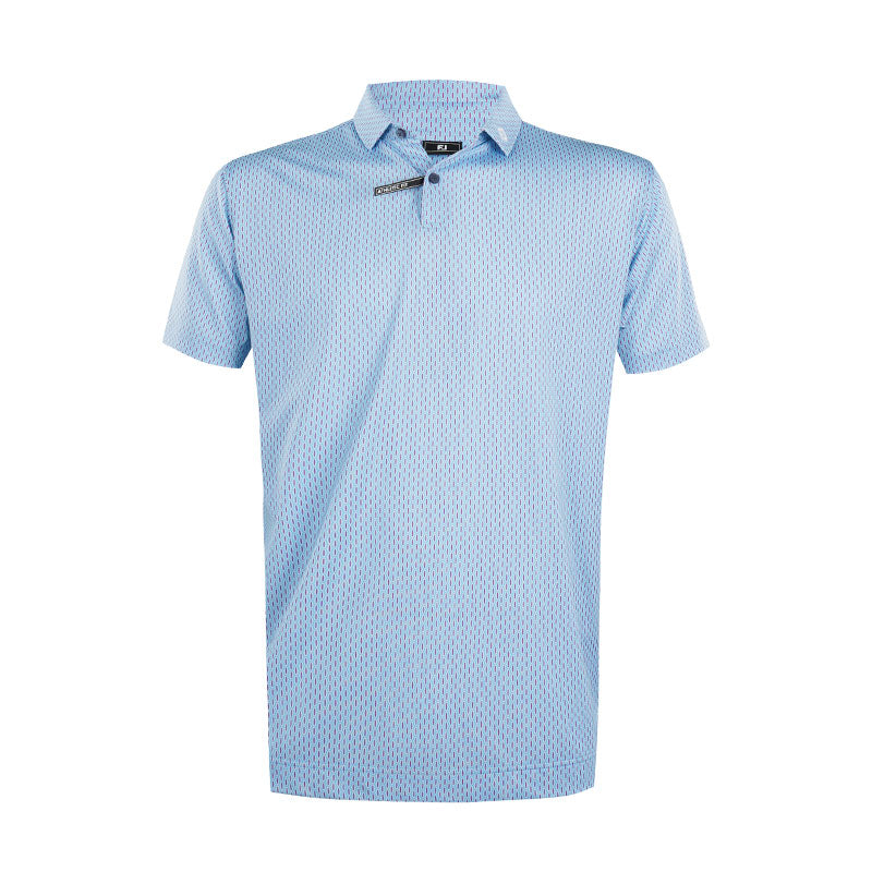 FOOTJOY Bracket Print Lisle Men's Polo (Blue)
