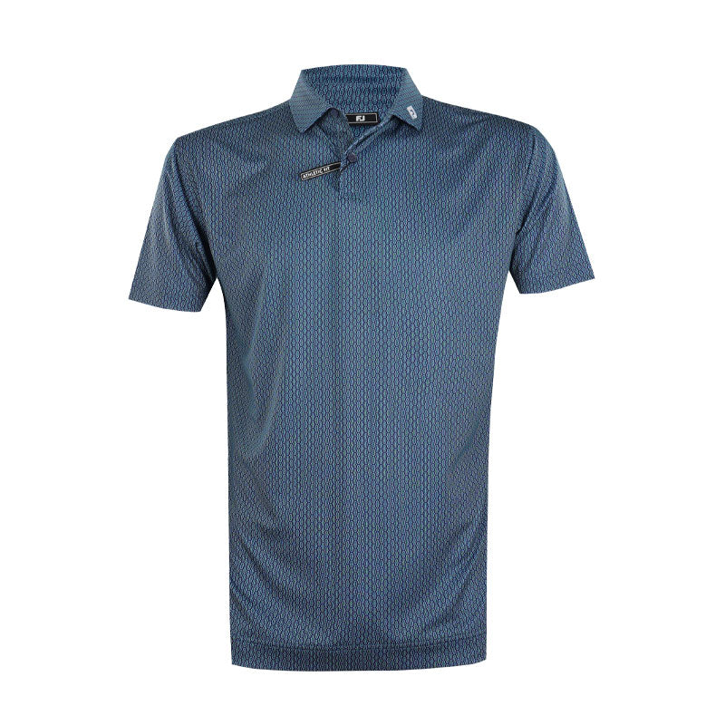 FOOTJOY Bracket Print Lisle Men's Polo (Navy)