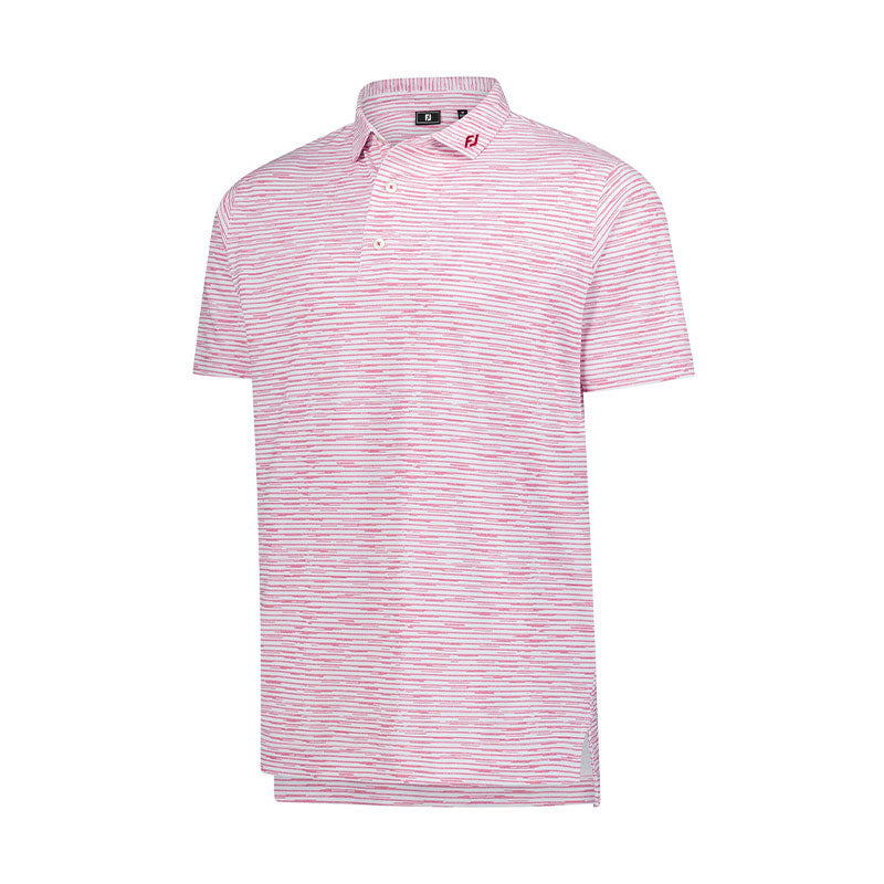 FOOTJOY Broken Stripe Print Men's Pique Polo (Magenta)