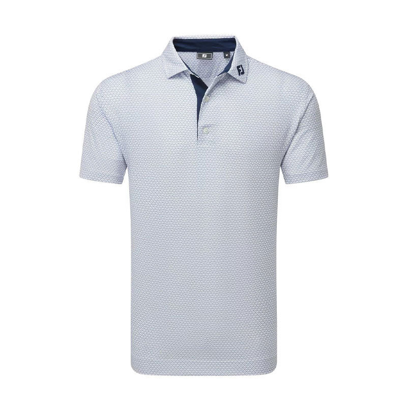 FOOTJOY Deco Diamond Print Lisle Men's Polo (White)