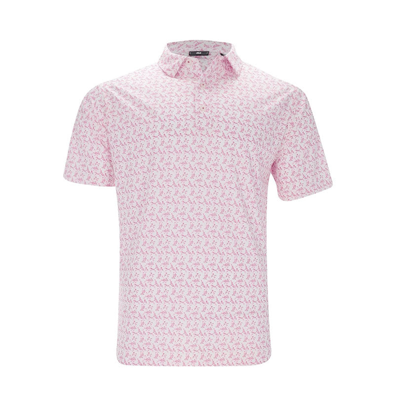 FOOTJOY Vintage Floral Lisle Men's Polo (White/Magenta)
