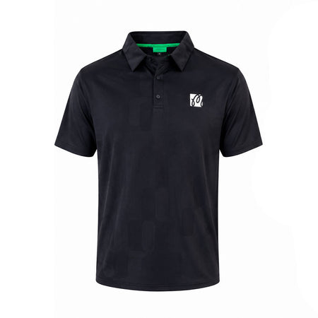 MALBON GOLF Performance Mesh Paneled Men's Polo (Black)