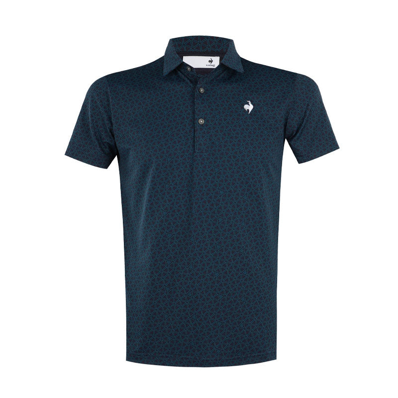LE COQ SPORTIF GOLF Triangle Print Men's Polo (Navy)