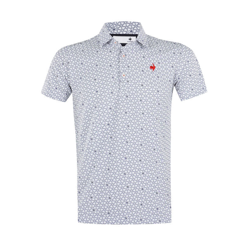 LE COQ SPORTIF GOLF Triangle Print Men's Polo (White)