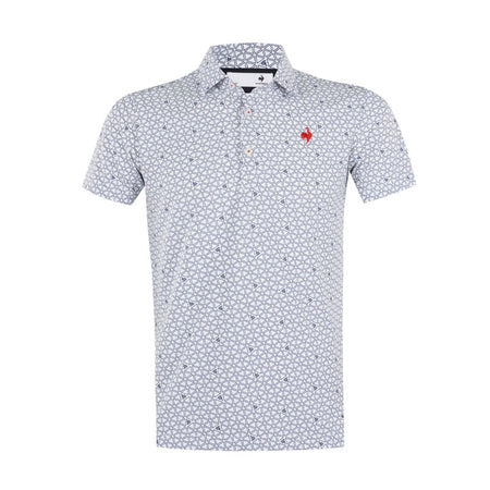 LE COQ SPORTIF GOLF Triangle Print Men's Polo (White)