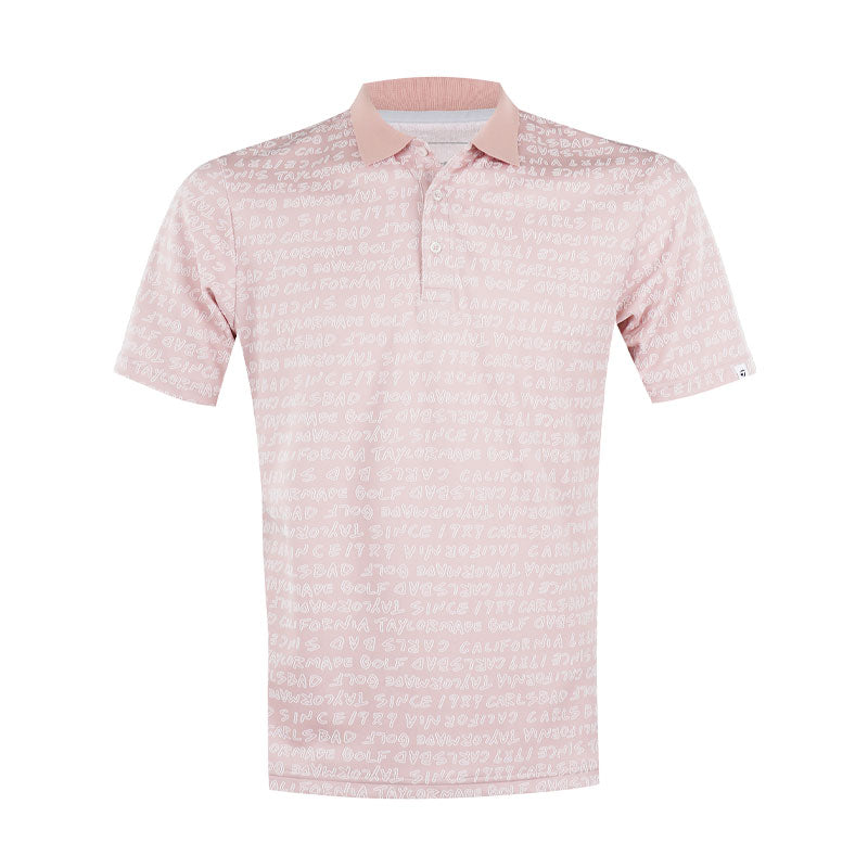 TAYLORMADE Wording Jacquard Men's Polo (Pink)