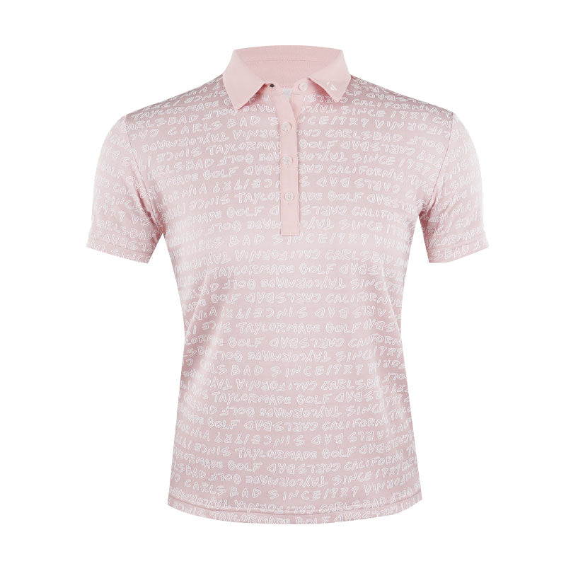 TAYLORMADE Wording Jacquard Women's Polo (Pink)