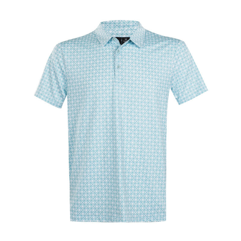 DISNEY Mickey Mouse Honeycomb Print Men's Polo (Blue/White)