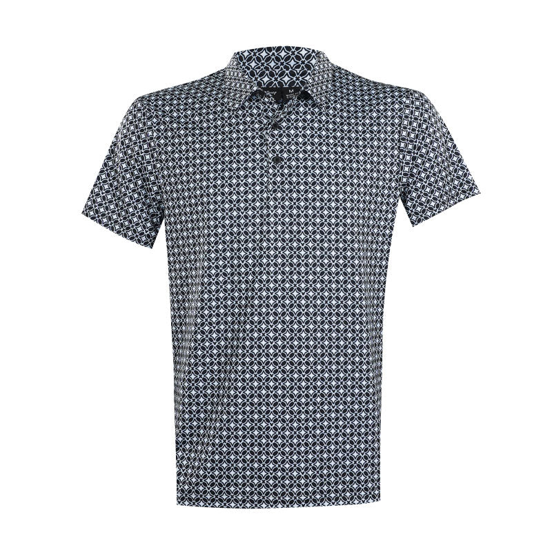 DISNEY Mickey Mouse Honeycomb Print Men's Polo (Black/White)